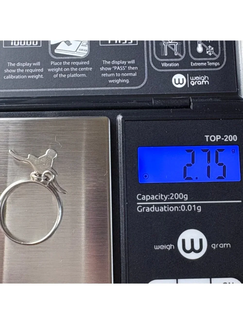 Dangling Longhorn Bull Charm Ring Sterling Silver 925 Size 6.5